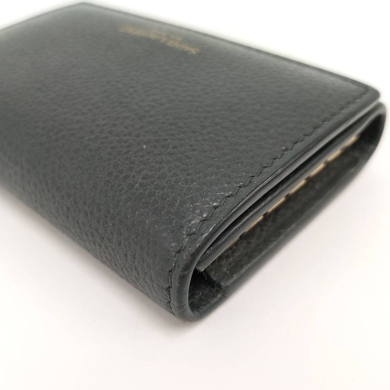 Saint Laurent Paris 6-Ring Key Case Leather Green