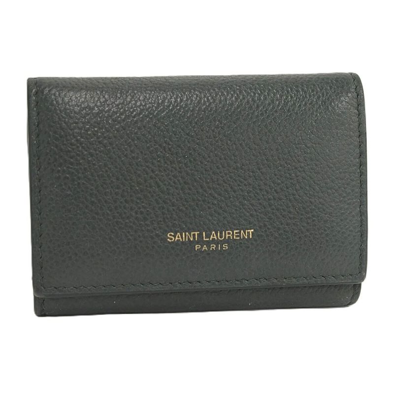 Saint Laurent Paris 6-Ring Key Case Leather Green