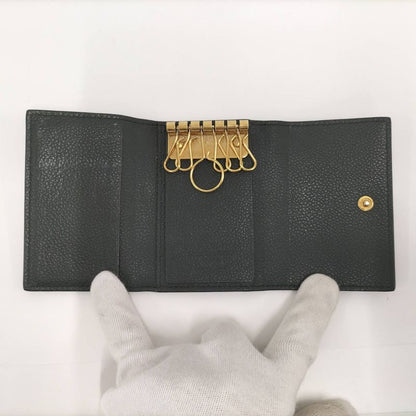 Saint Laurent Paris 6-Ring Key Case Leather Green