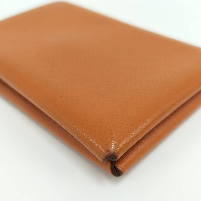 Hermes Calvi Duo Coin Case Vaux Epson Leather Orange P Engraved