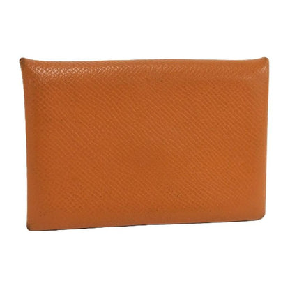 Hermes Calvi Duo Coin Case Vaux Epson Leather Orange P Engraved