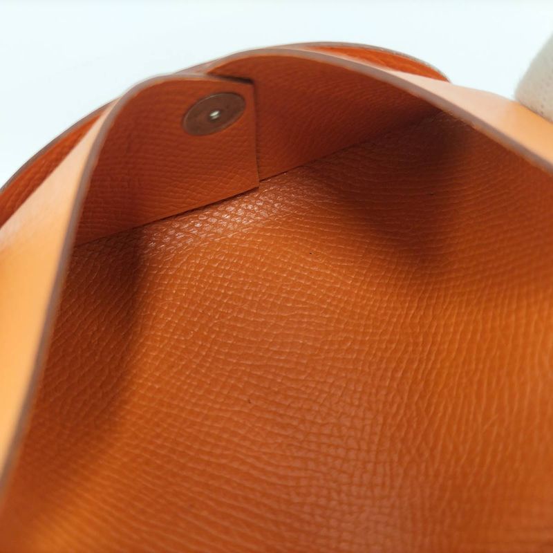Hermes Calvi Duo Coin Case Vaux Epson Leather Orange P Engraved