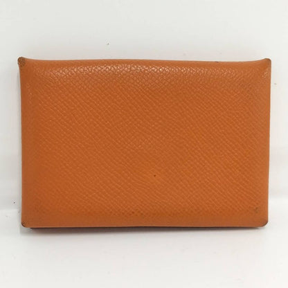 Hermes Calvi Duo Coin Case Vaux Epson Leather Orange P Engraved
