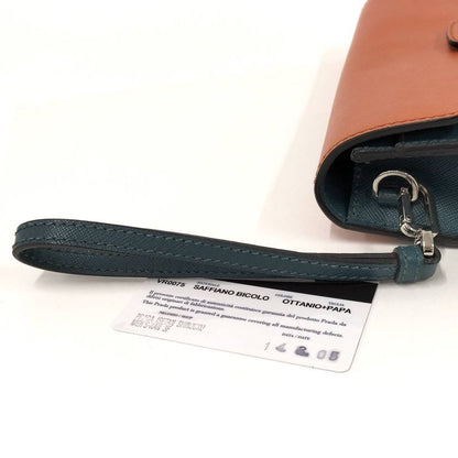 Prada Second Bag Clutch Bag Saffiano Leather Bicolor Vr0075