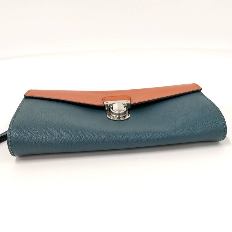 Prada Second Bag Clutch Bag Saffiano Leather Bicolor Vr0075