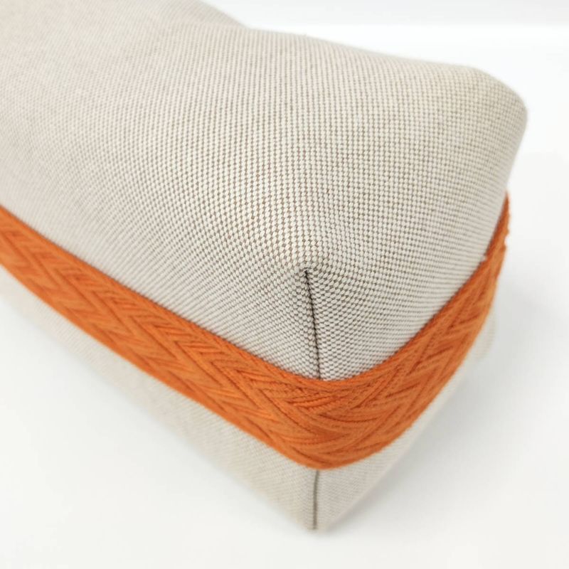 Hermes Brid a Black PM Canvas Beige Orange