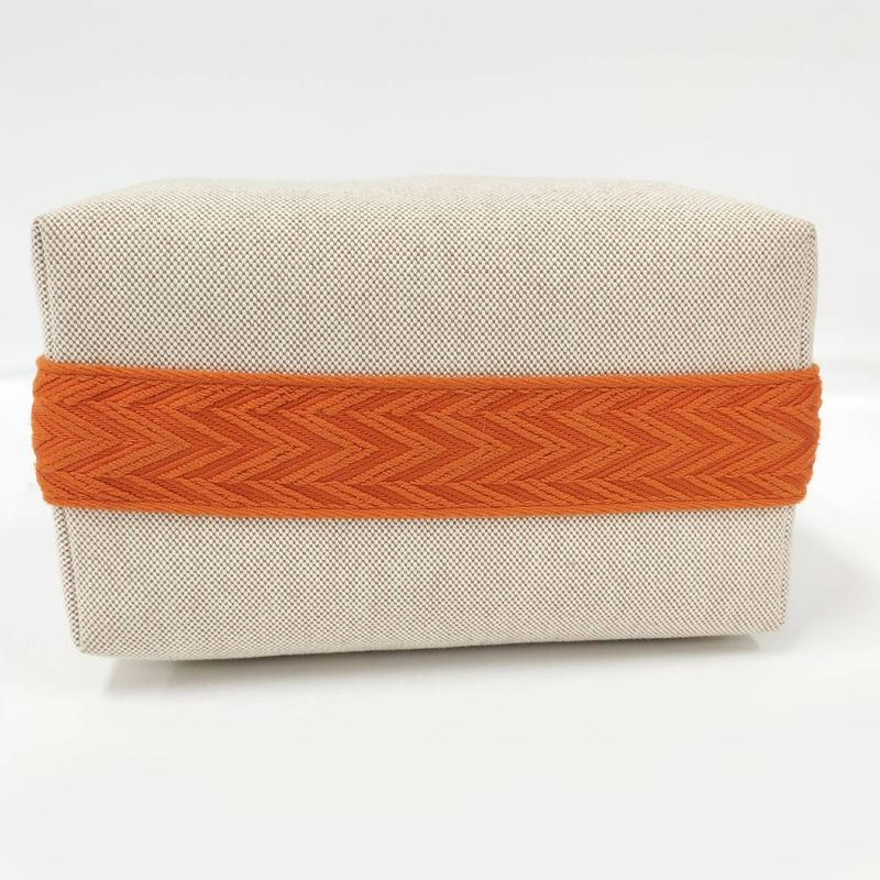 Hermes Brid a Black PM Canvas Beige Orange