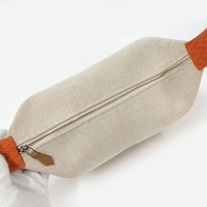 Hermes Brid a Black PM Canvas Beige Orange