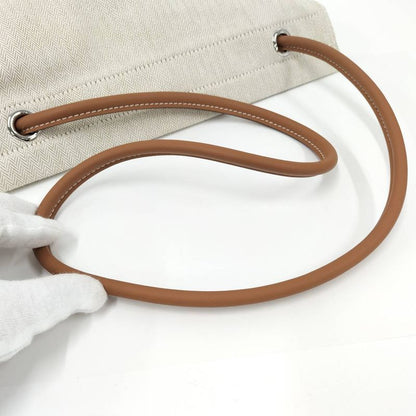 Hermes Aline MM Twirl Chevron Canvas Beige