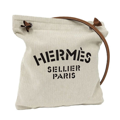 Hermes Aline MM Twirl Chevron Canvas Beige