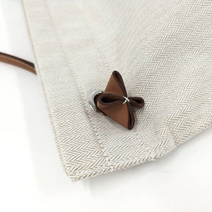 Hermes Aline MM Twirl Chevron Canvas Beige