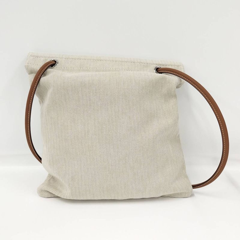 Hermes Aline MM Twirl Chevron Canvas Beige