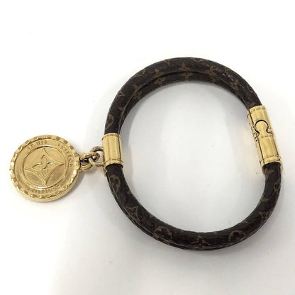 Louis Vuitton Bracelet Zodiac Rat Mouse Monogram Leather Plated Brown Gold