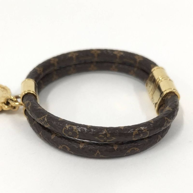 Louis Vuitton Bracelet Zodiac Rat Mouse Monogram Leather Plated Brown Gold