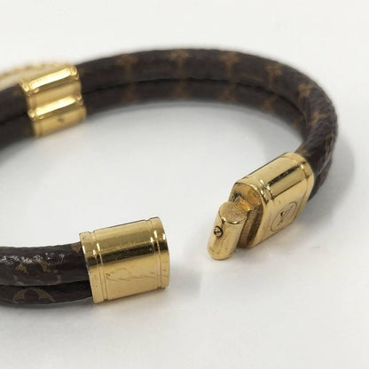 Louis Vuitton Bracelet Zodiac Rat Mouse Monogram Leather Plated Brown Gold