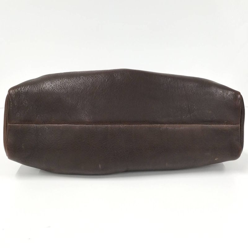 Gucci Handbag Wood Handle Leather Brown 105377