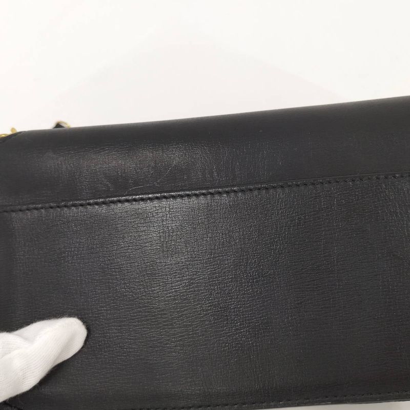 Saint Laurent Phone Shoulder Bag YSL Leather Black 635095