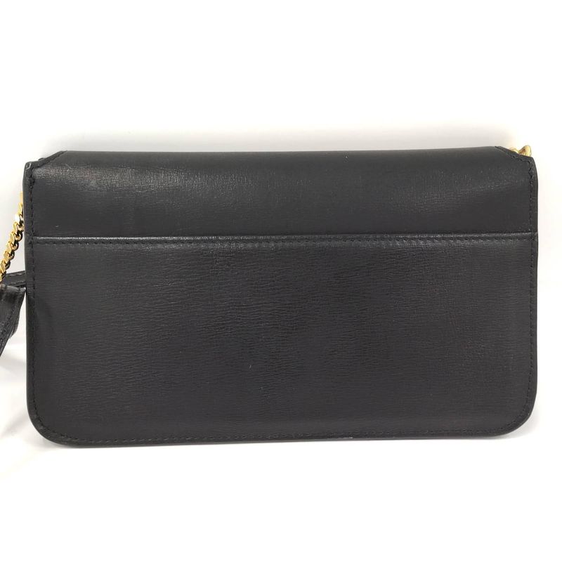 Saint Laurent Phone Shoulder Bag YSL Leather Black 635095