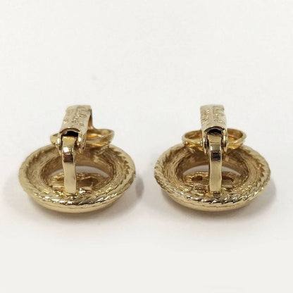 Christian Dior Earrings with Plated Gold Logo Motifs