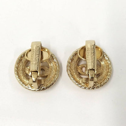 Christian Dior Earrings with Plated Gold Logo Motifs