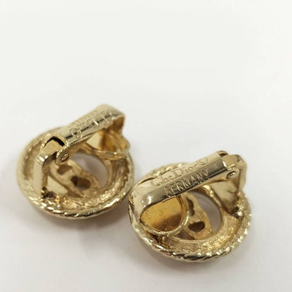 Christian Dior Earrings with Plated Gold Logo Motifs
