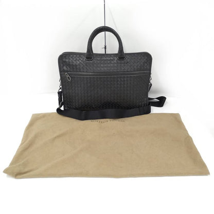 Bottega Veneta 2way Shoulder Bag Business Bag Intrecciato Leather Black