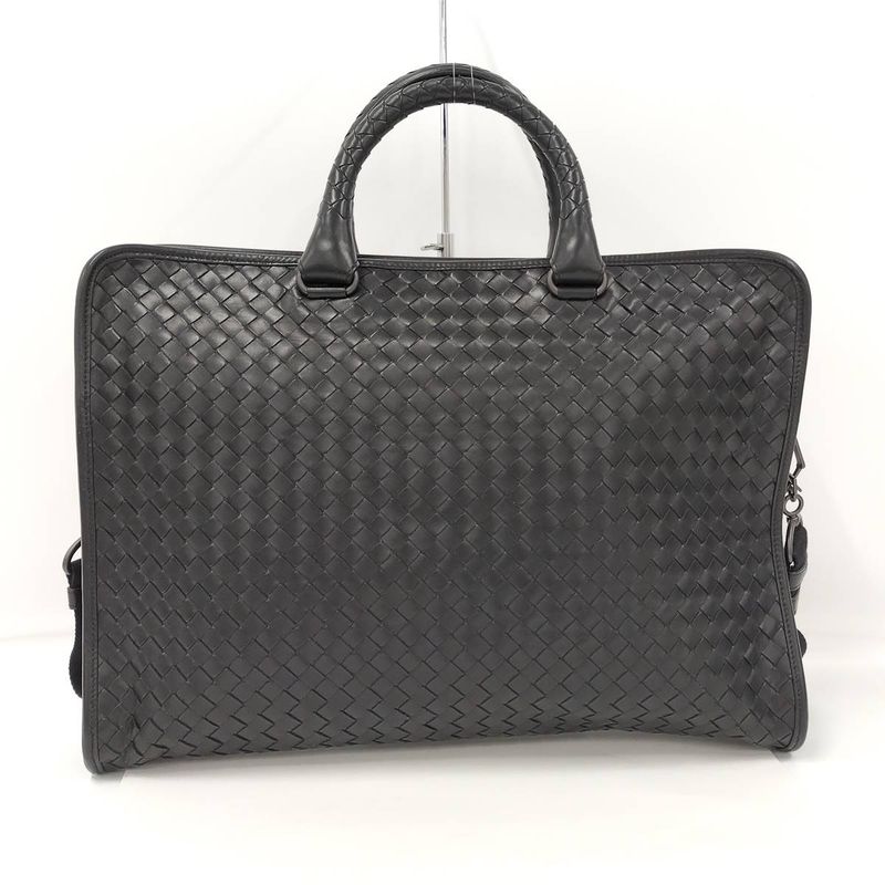 Bottega Veneta 2way Shoulder Bag Business Bag Intrecciato Leather Black