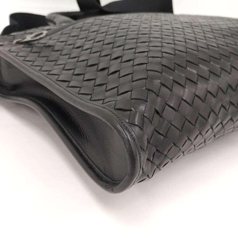 Bottega Veneta 2way Shoulder Bag Business Bag Intrecciato Leather Black