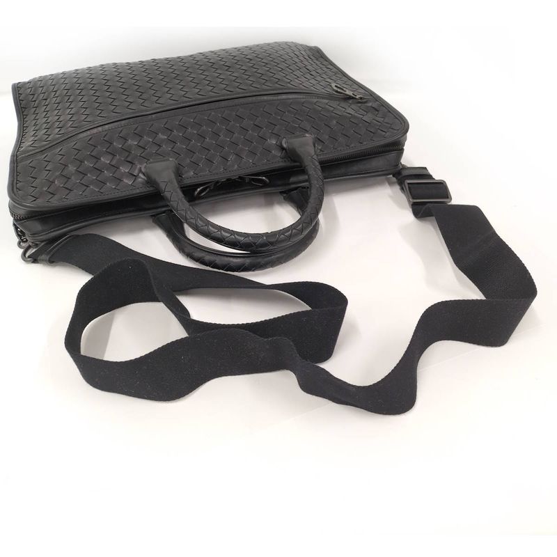 Bottega Veneta 2way Shoulder Bag Business Bag Intrecciato Leather Black