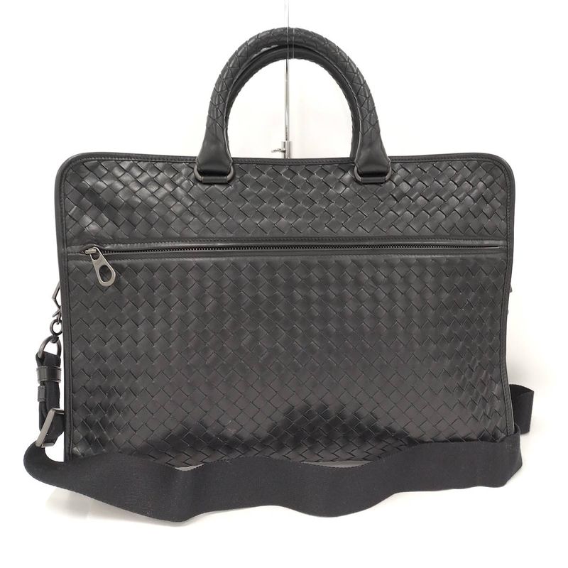Bottega Veneta 2way Shoulder Bag Business Bag Intrecciato Leather Black