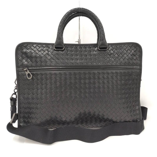 Bottega Veneta 2way Shoulder Bag Business Bag Intrecciato Leather Black