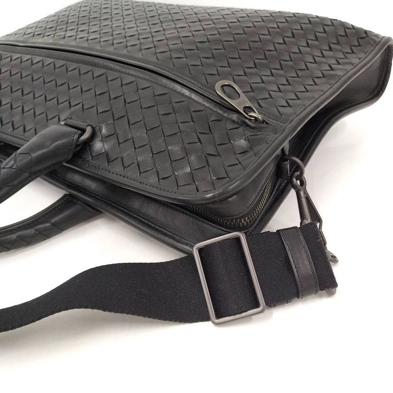 Bottega Veneta 2way Shoulder Bag Business Bag Intrecciato Leather Black