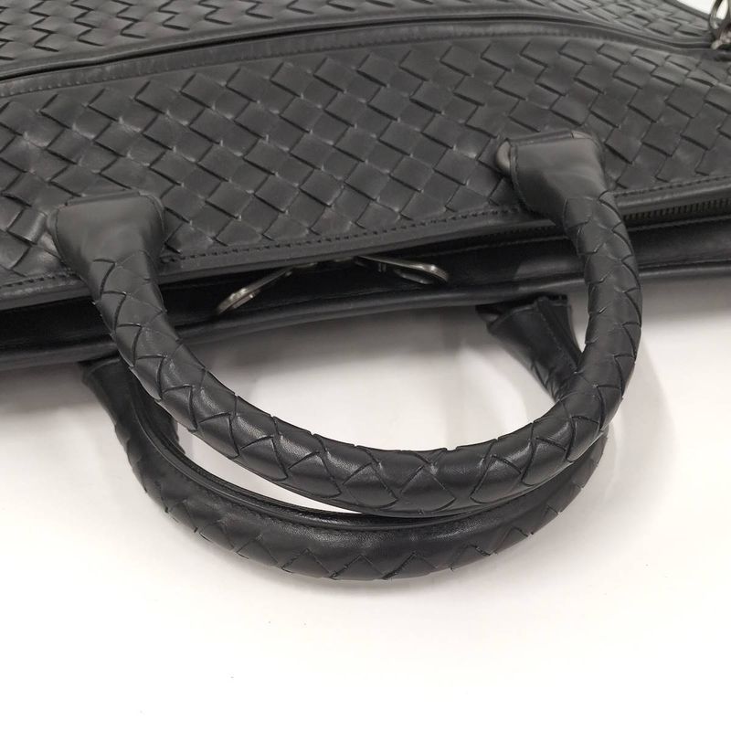 Bottega Veneta 2way Shoulder Bag Business Bag Intrecciato Leather Black