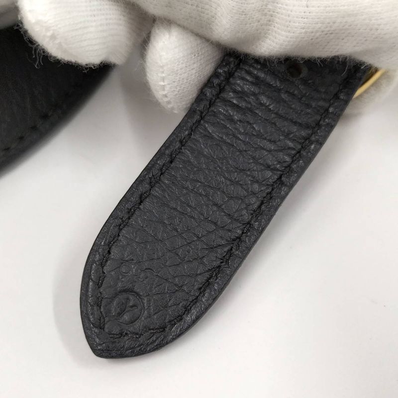 Hermes Trim 31 Leather Shoulder Bag Black Stamped "y"