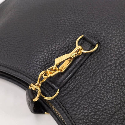 Hermes Trim 31 Leather Shoulder Bag Black Stamped "y"