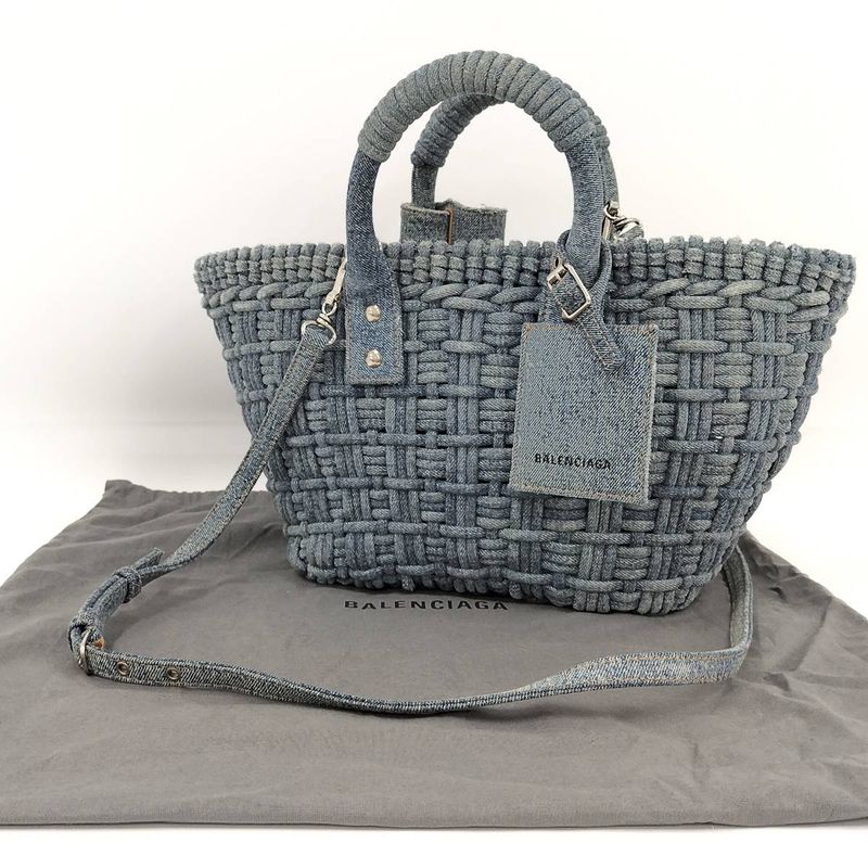 Balenciaga Bistro Basket XS 2way Basket Bag Denim Blue