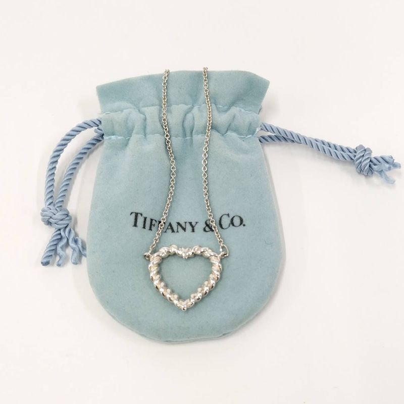 Tiffany & Co Open Heart Necklace Sv925 Silver