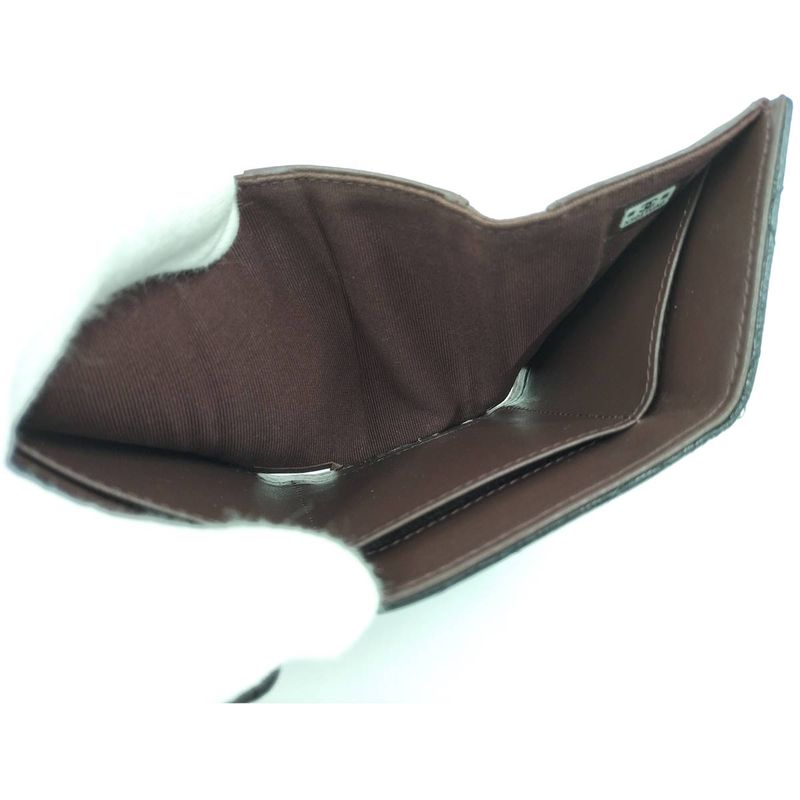 Chanel Compact Wallet Trifold Wallet Caviar Skin Leather Black Ap0230