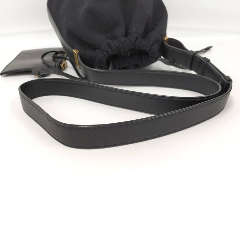 Yves Saint Laurent Rive Gauche Shoulder Bag Leather Black