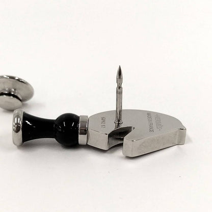 Hermes Cavalier Chess Pin with Horse Shape Horse Motif Metal Black Silver