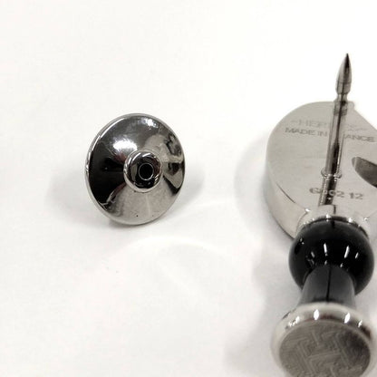 Hermes Cavalier Chess Pin with Horse Shape Horse Motif Metal Black Silver