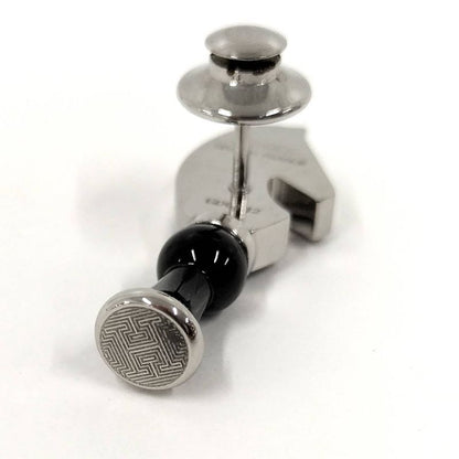 Hermes Cavalier Chess Pin with Horse Shape Horse Motif Metal Black Silver