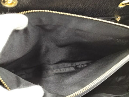 Chanel Chain Tote Bag Gst Caviar Skin Black