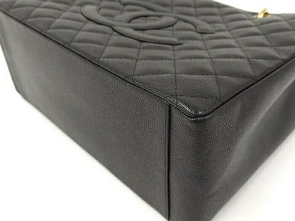 Chanel Chain Tote Bag Gst Caviar Skin Black
