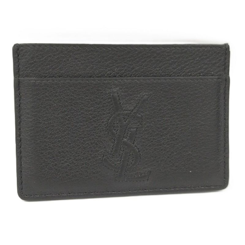 Yves Saint Laurent Card Case Leather Black Grz568936y