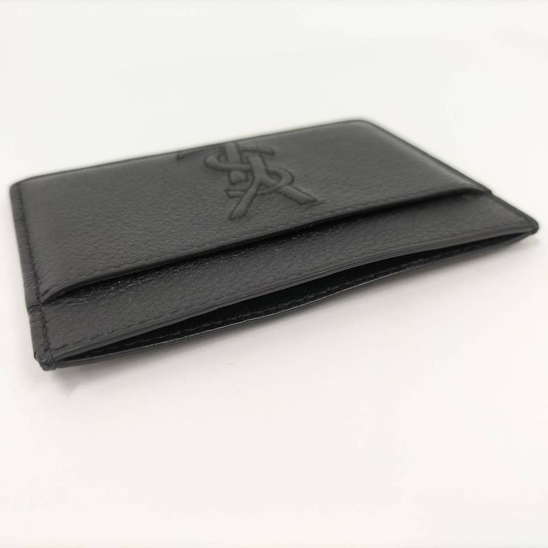 Yves Saint Laurent Card Case Leather Black Grz568936y