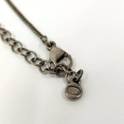 Chanel Necklace Coco Rhinestone Plated Silver 09v