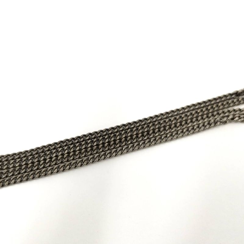 Chanel Necklace Coco Rhinestone Plated Silver 09v