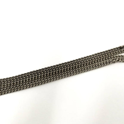 Chanel Necklace Coco Rhinestone Plated Silver 09v