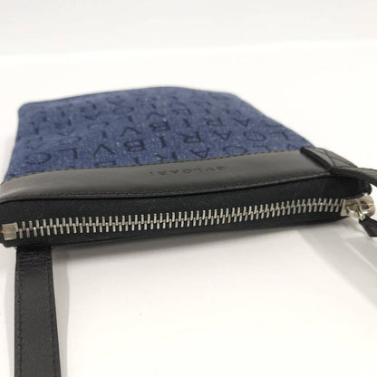 Bvlgari Shoulder Bag Logomania Leather Denim Blue 21528